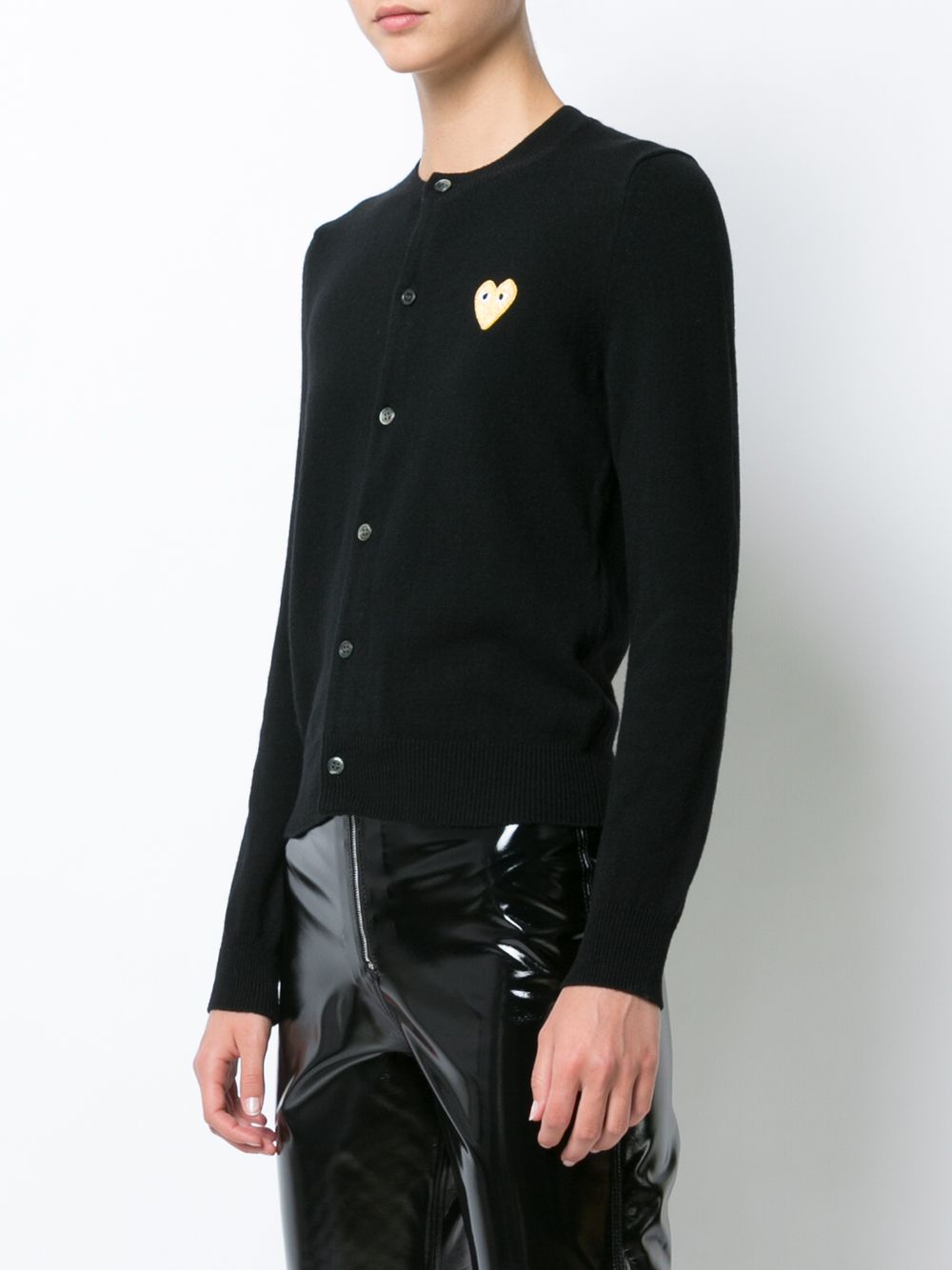 Comme Des Gar Ons Play Embroidered Heart Cardigan Black Farfetch