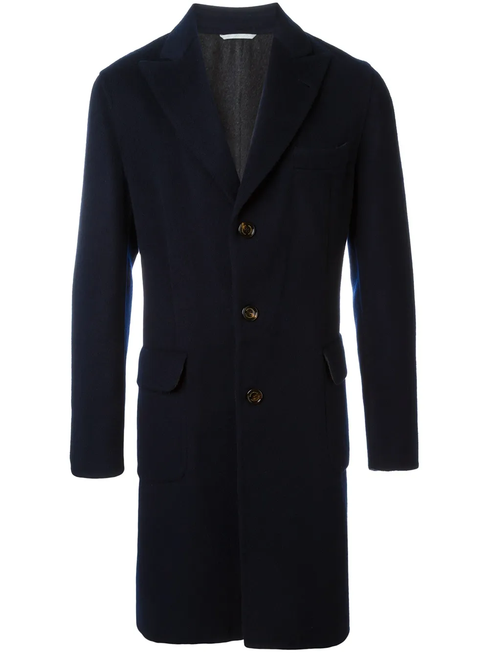 peaked lapel coat