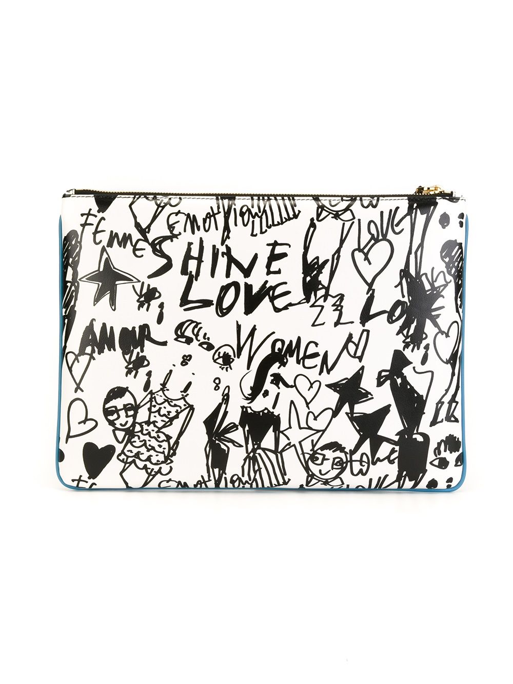 graffiti print clutch
