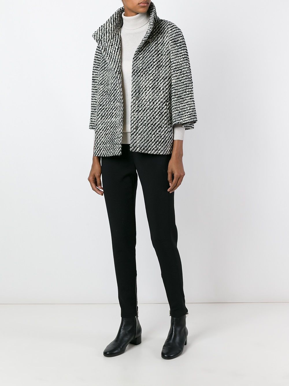 cropped sleeves jacket