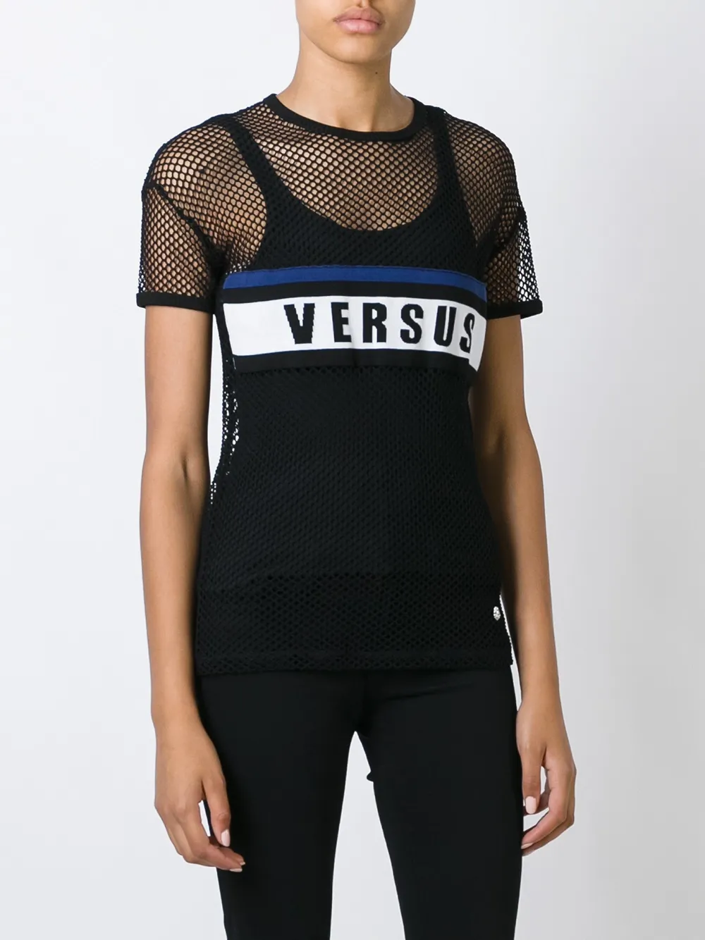 versus logo print mesh t-shirt