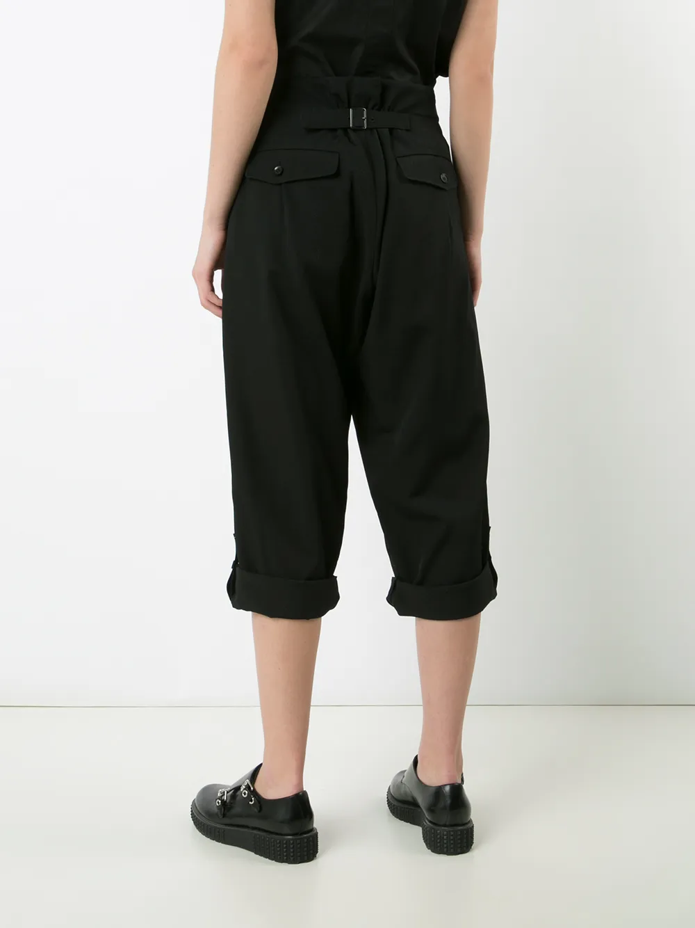 фото Yohji yamamoto укороченные брюки с отворотами