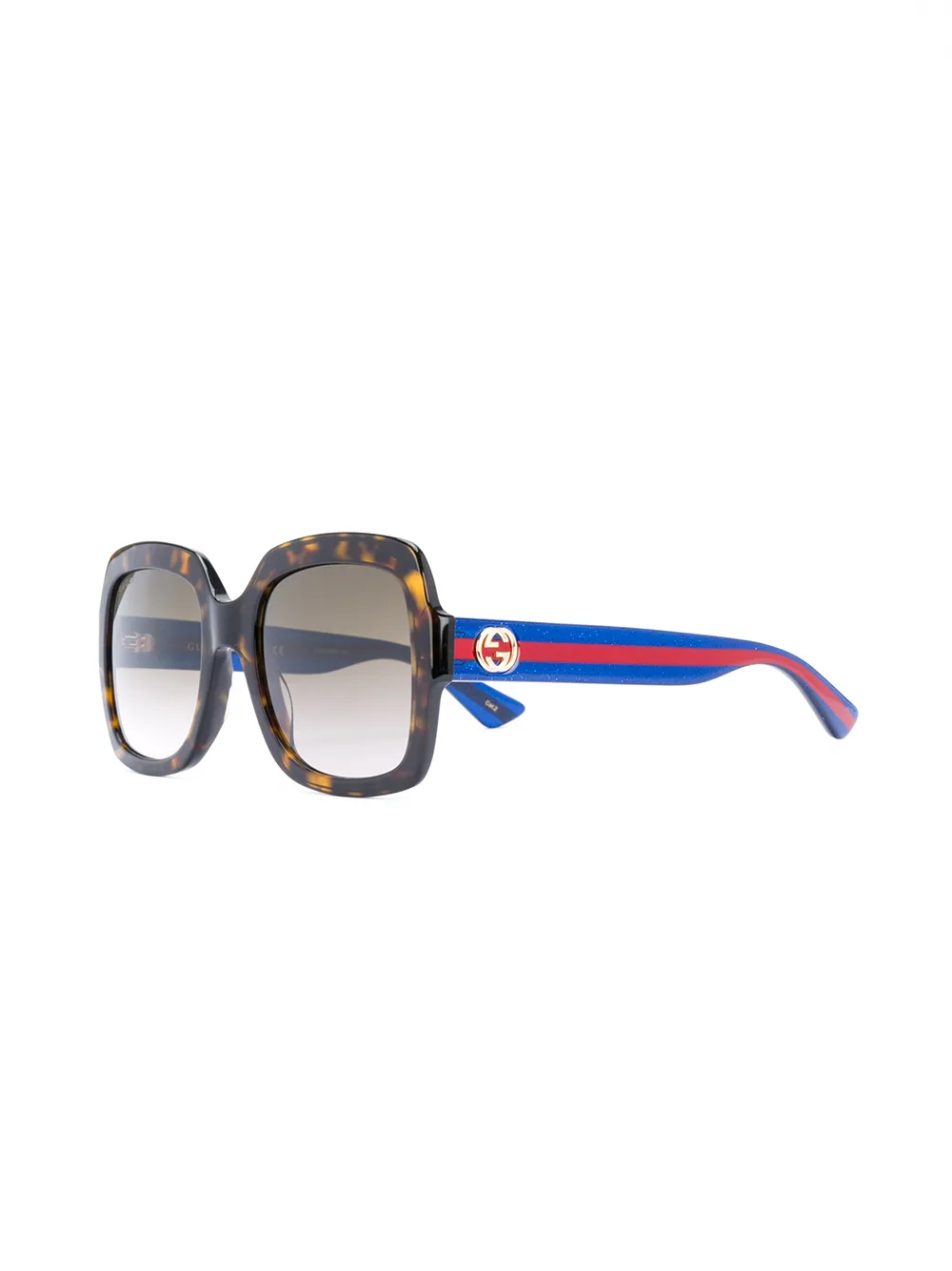 фото Gucci eyewear крупные солнцезащитные очки с черепаховым эффектом