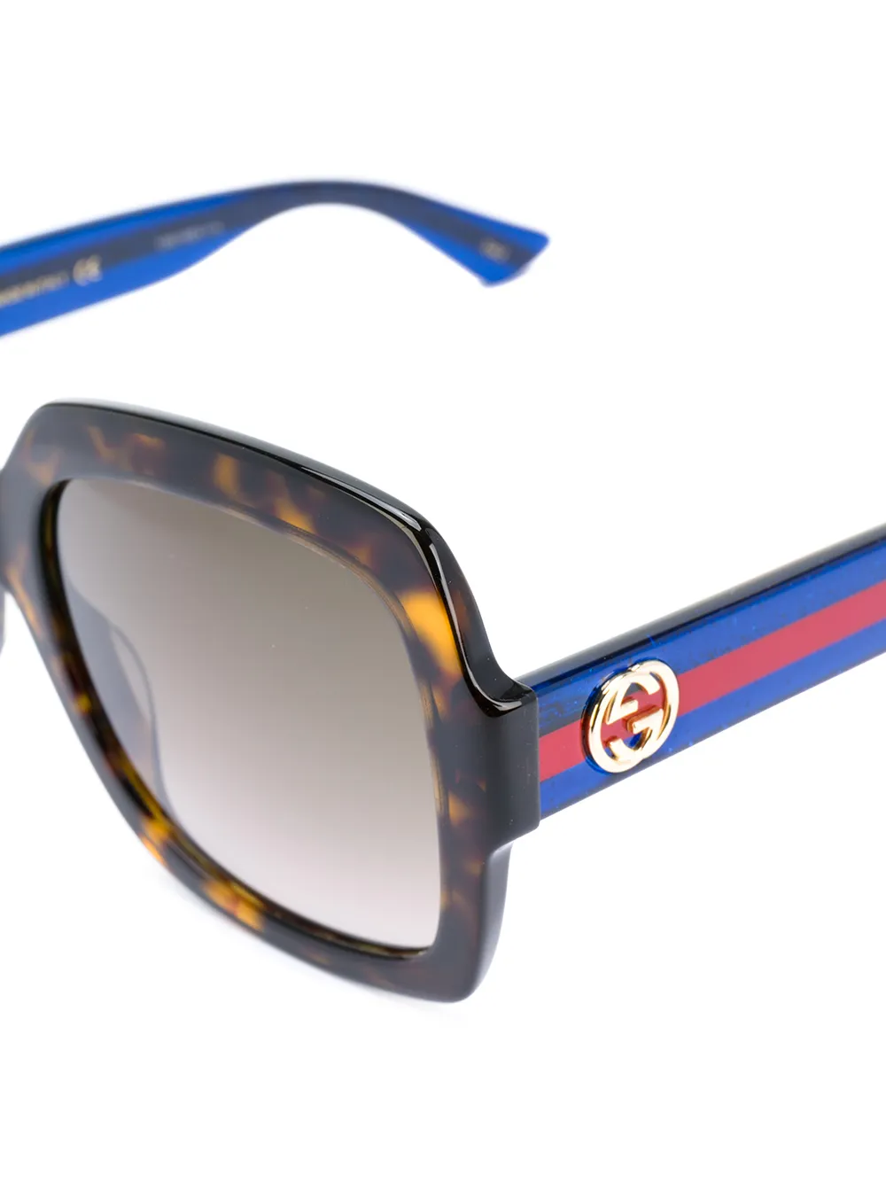 фото Gucci eyewear крупные солнцезащитные очки с черепаховым эффектом