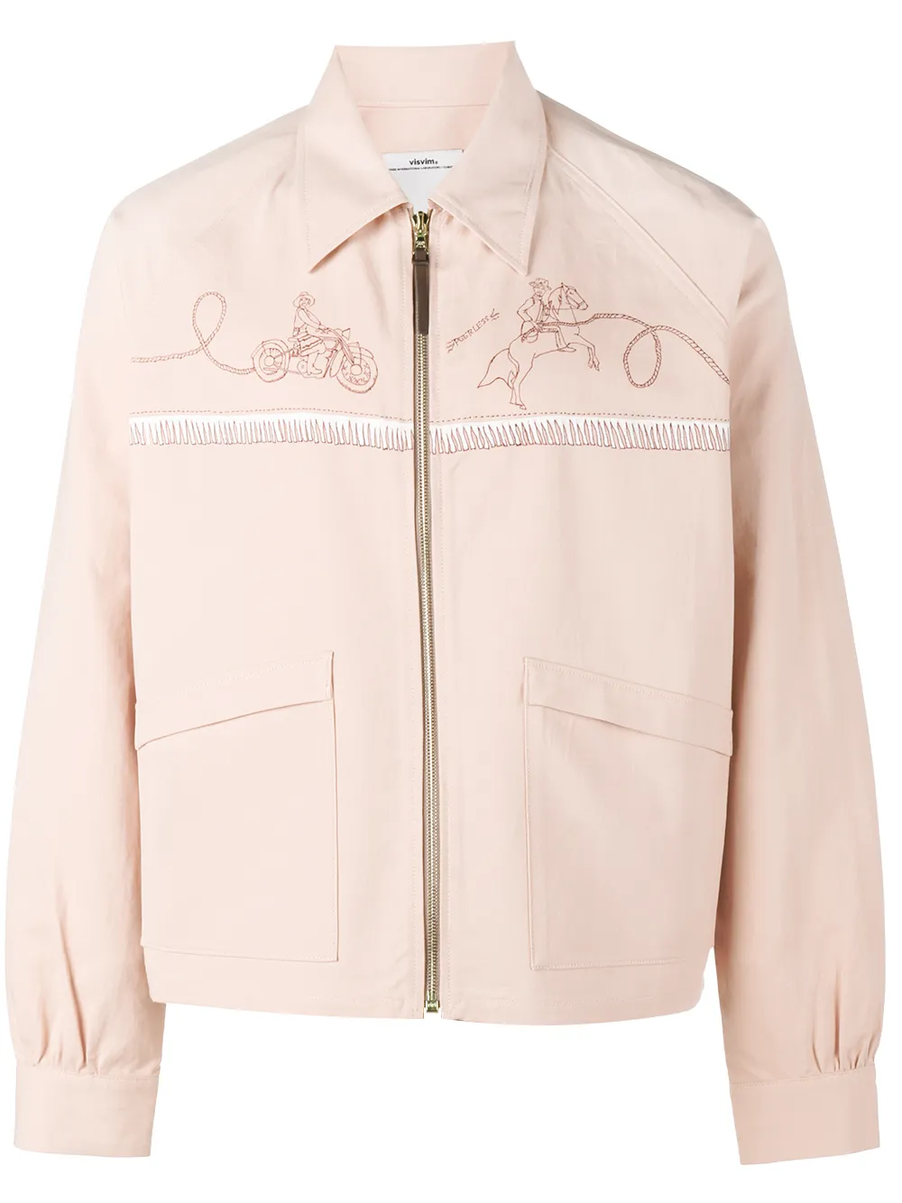 visvim logo embroidered bowling jacket
