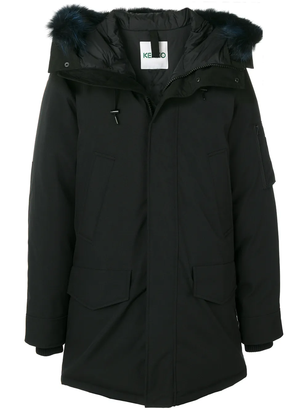 racoon fur trim hooded coat