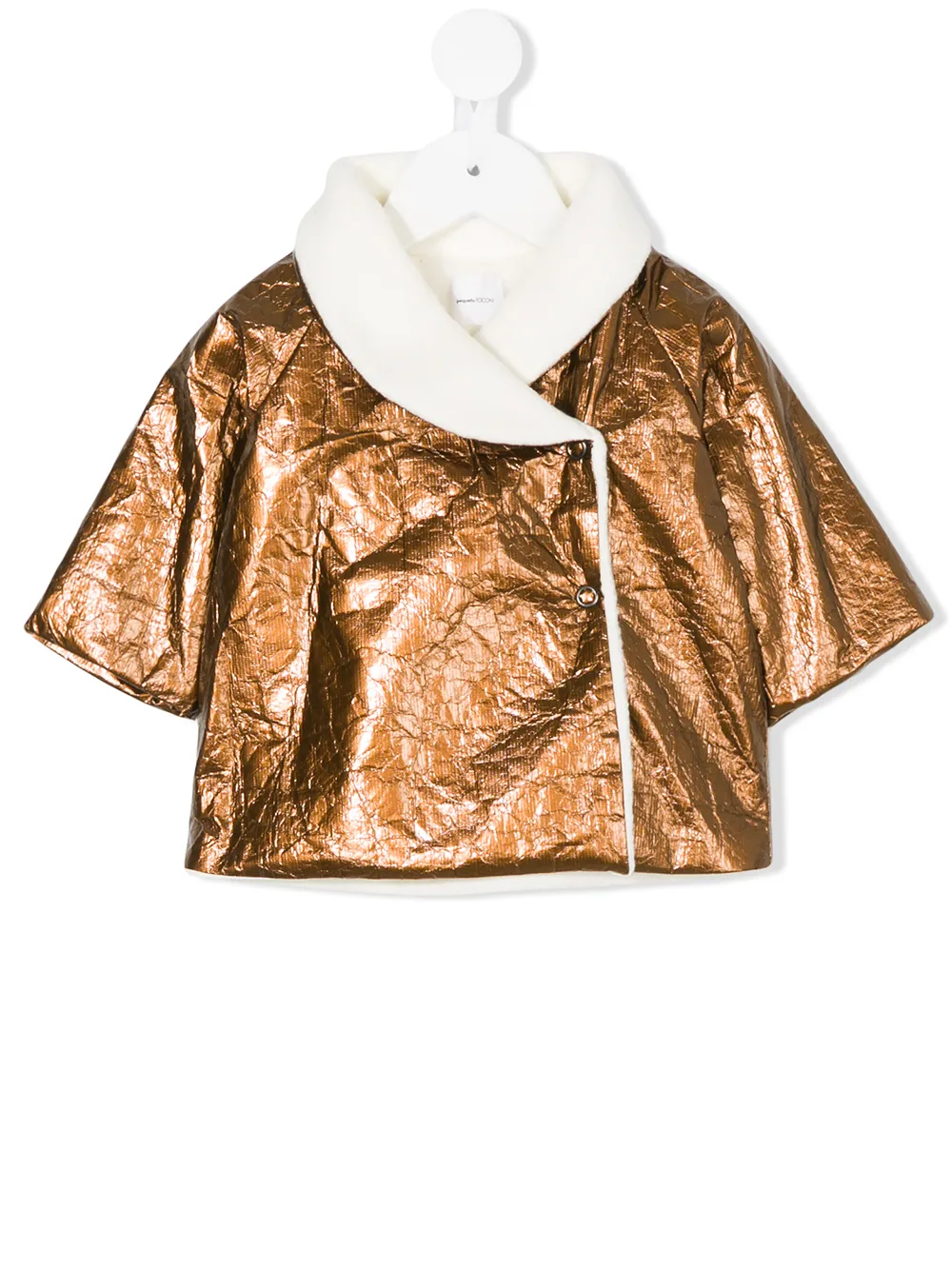 Pèqueno Tocon crinkled metallic coat - Brown