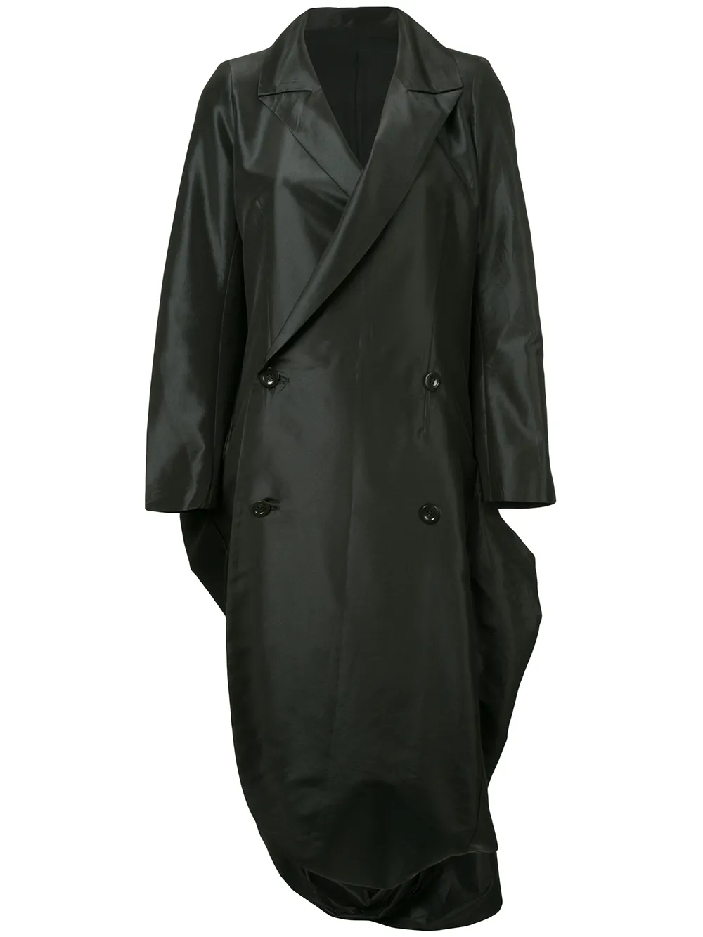фото Yohji yamamoto pre-owned двубортное пальто с закругленным подолом