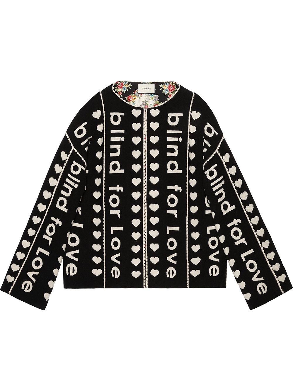 blind for love jacquard wool coat