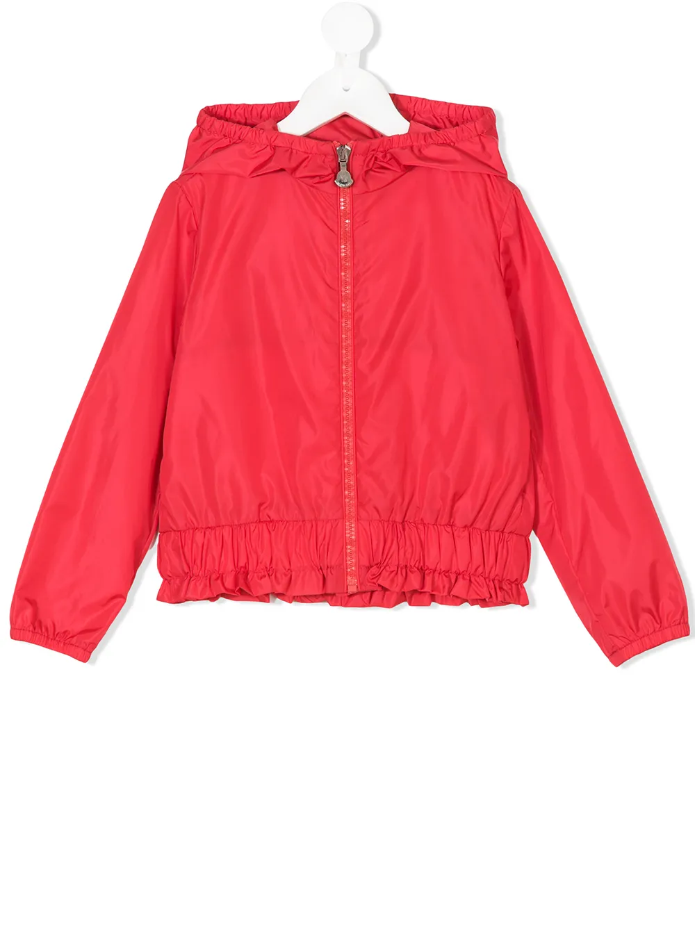 фото Moncler enfant куртка с капюшоном и рюшами