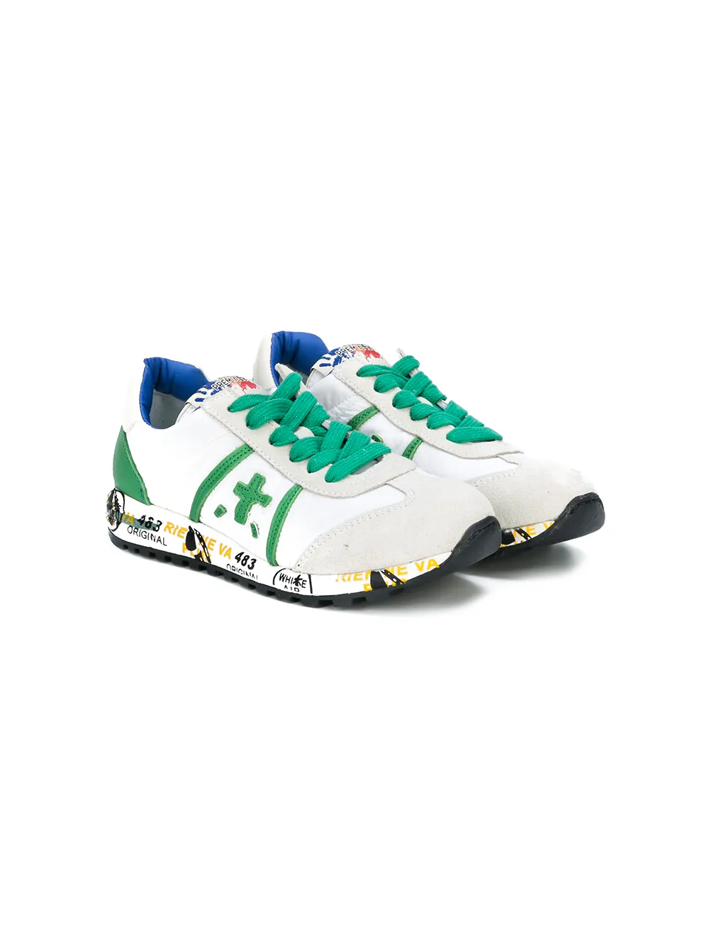 Premiata Kids embroidered sneakers - White