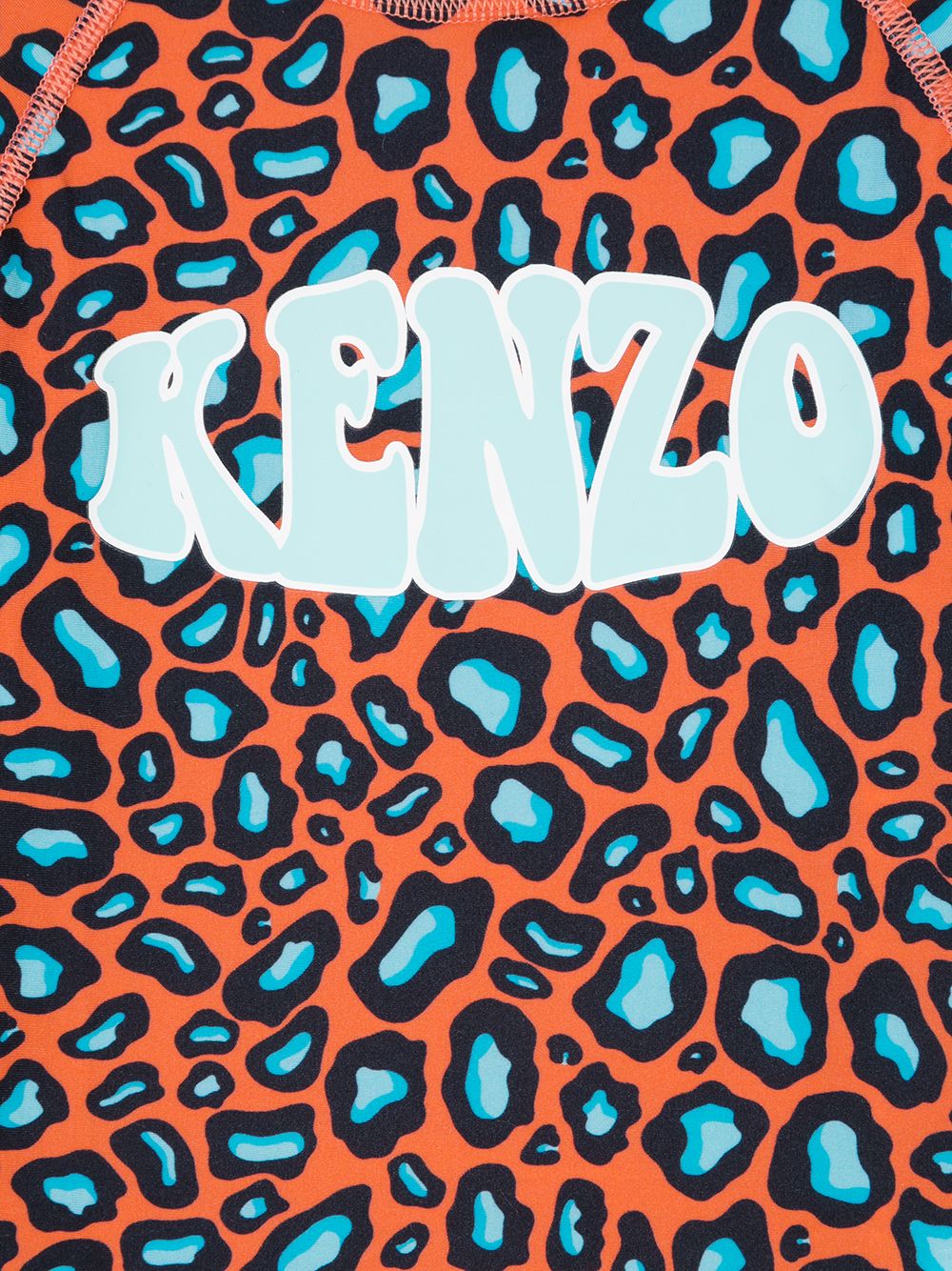 leopard logo print swim top