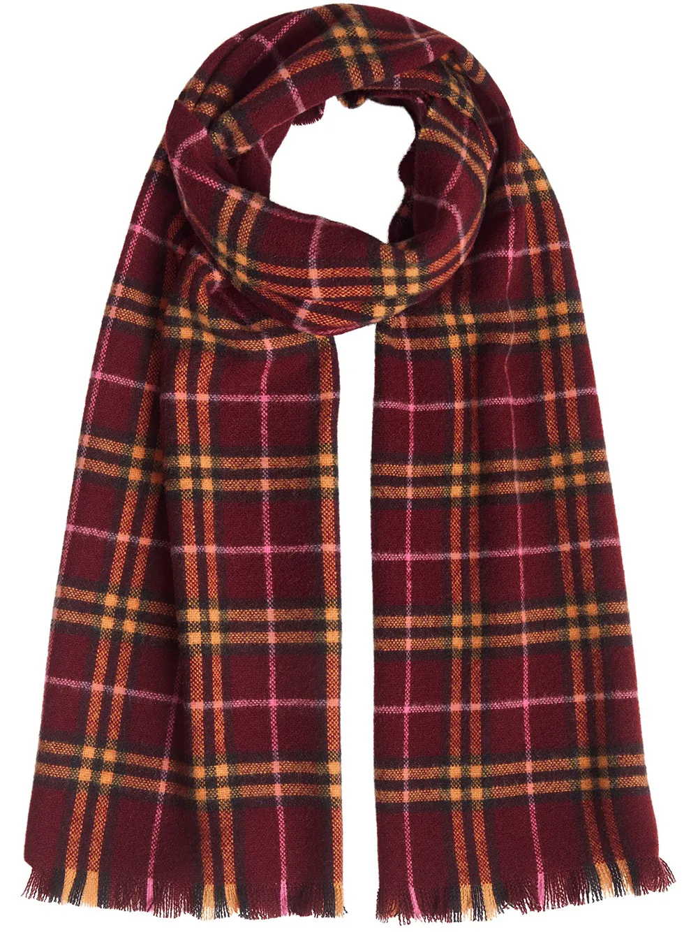 check cashmere scarf