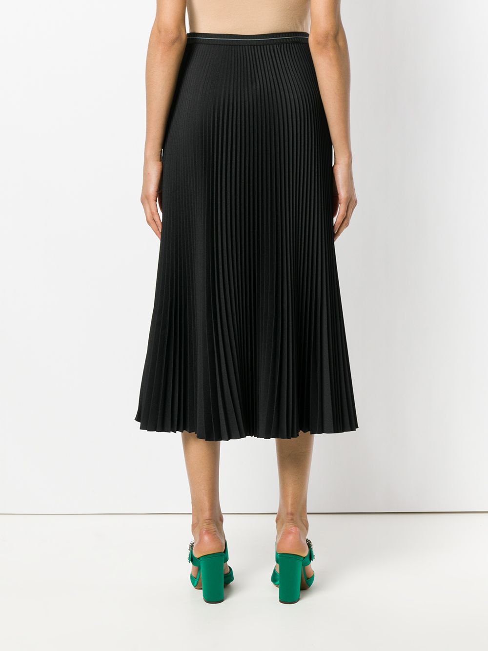 Shop Prada Pleated Midi Skirt With Express Delivery Farfetch