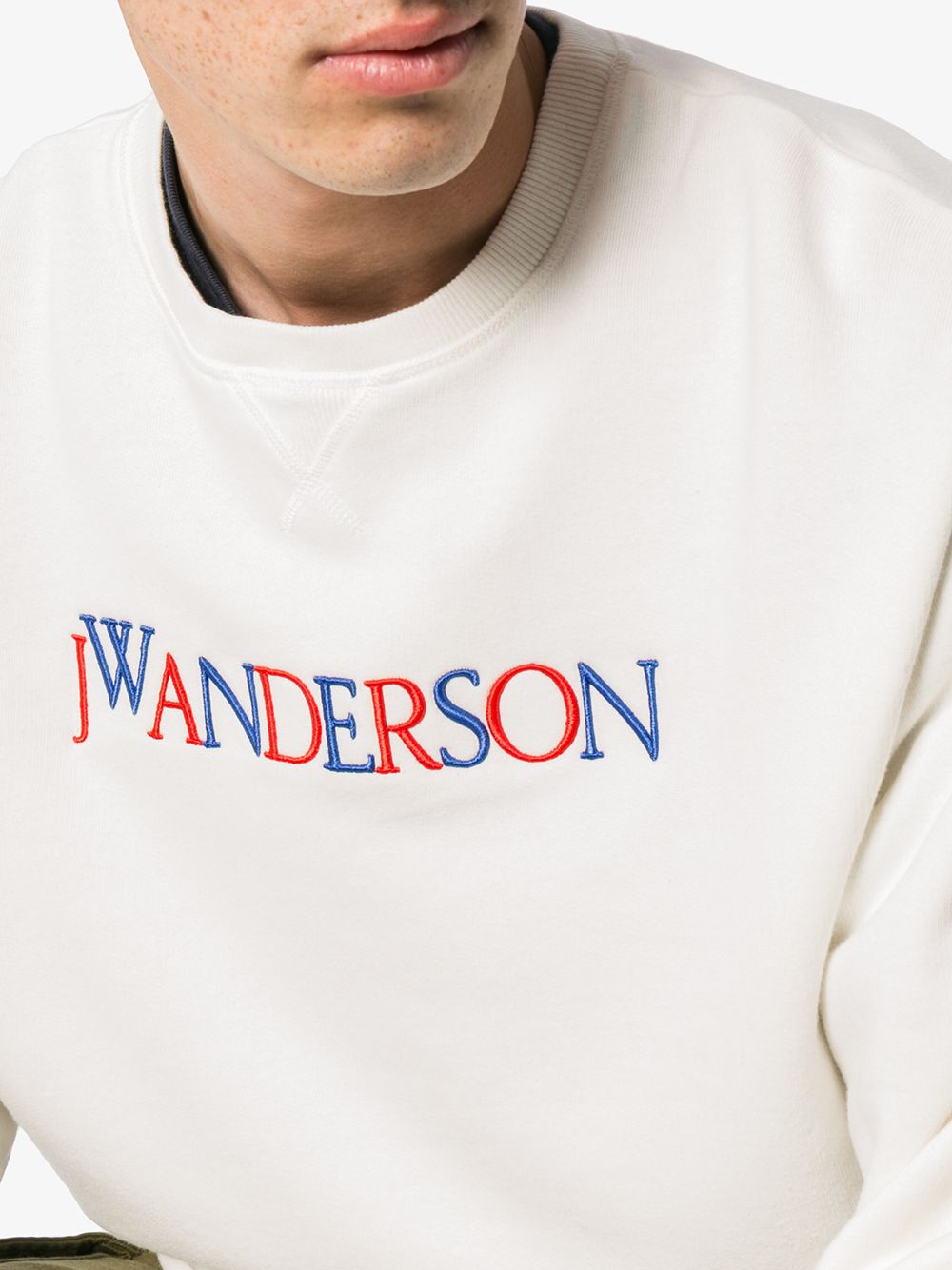 jw anderson logo embroidered cotton sweatshirt