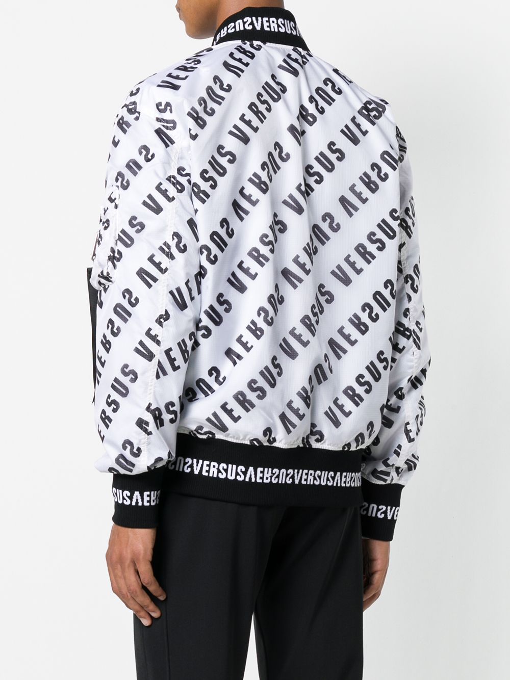 versus logo print bomber jacket