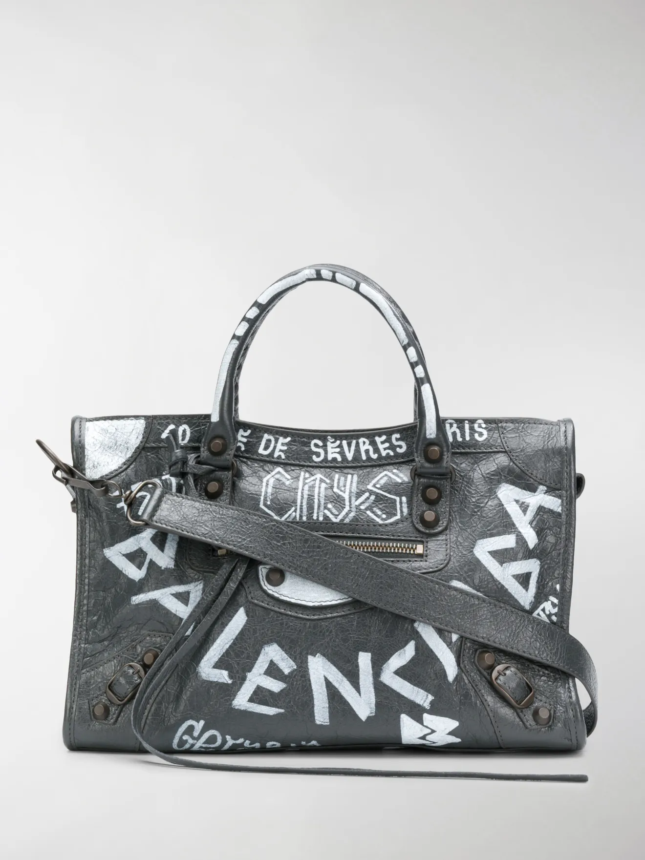 Balenciaga Borsa Classic City Graffiti S Grigio Modes