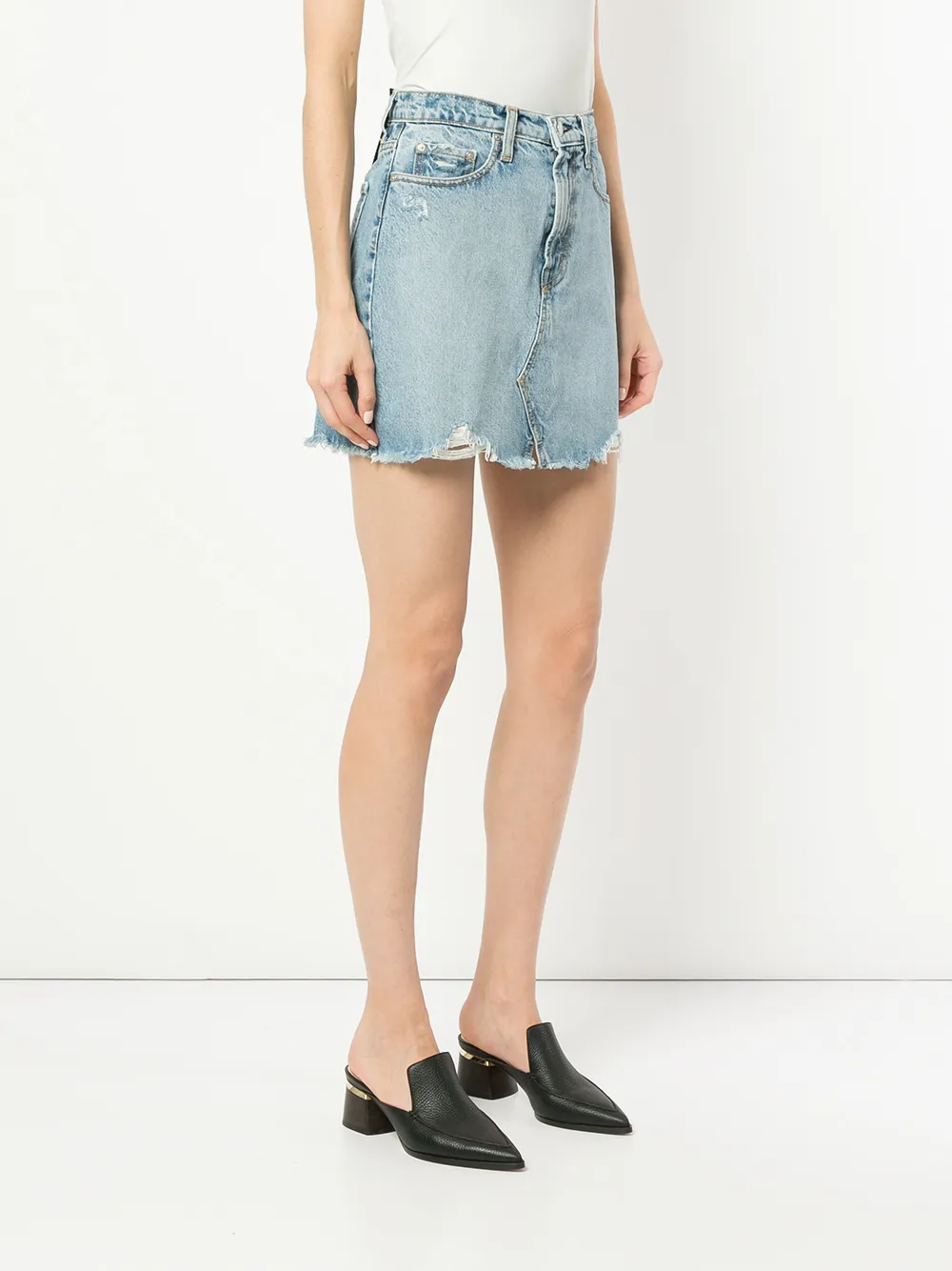фото Nobody denim юбка мини 'piper' с рваными деталями