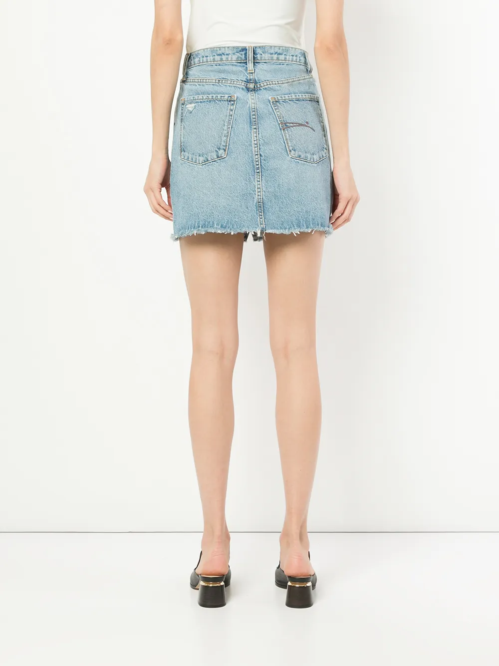 фото Nobody denim юбка мини 'piper' с рваными деталями