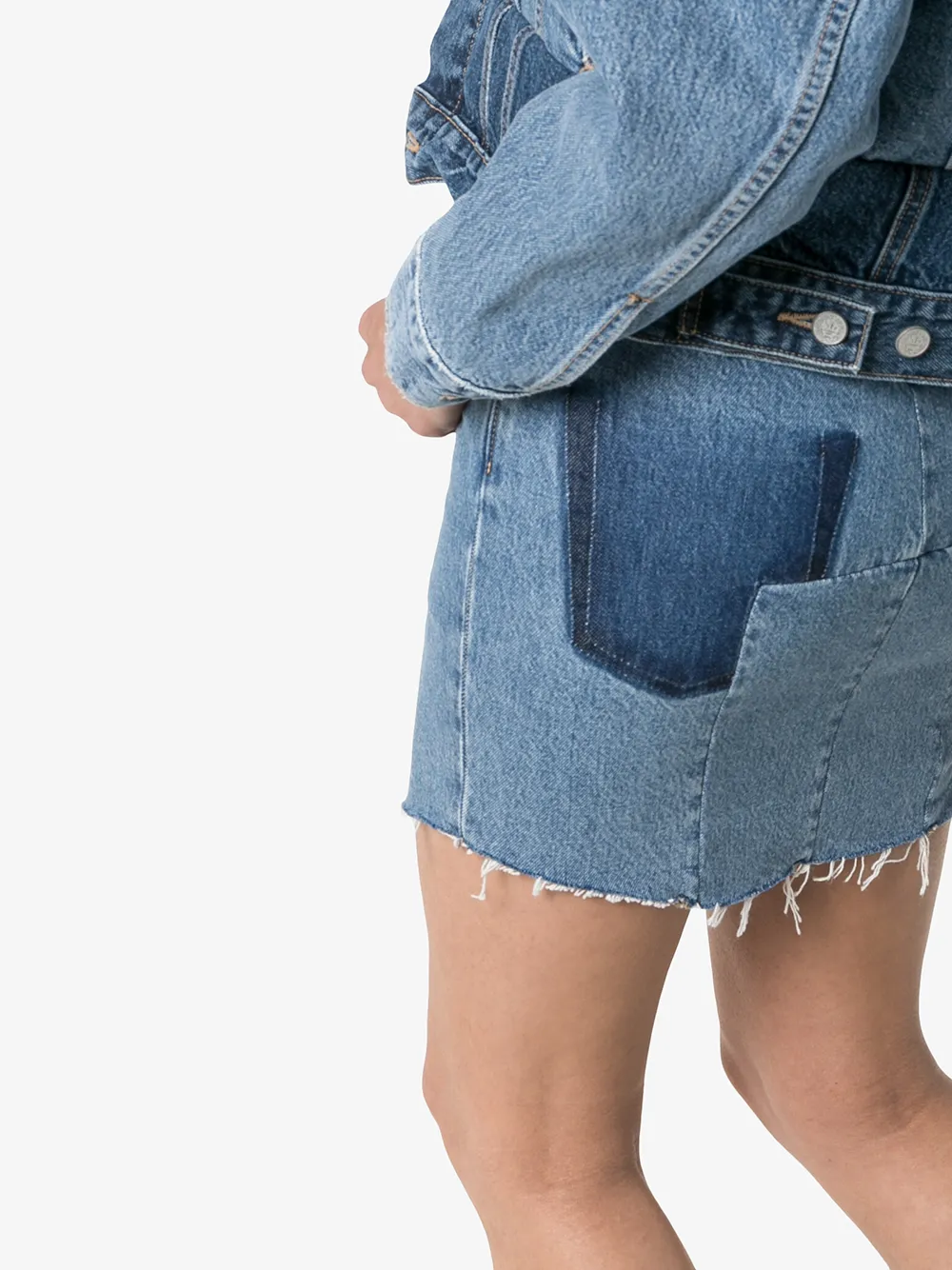 фото Vetements асимметричная джинсовая юбка с завышенной талией