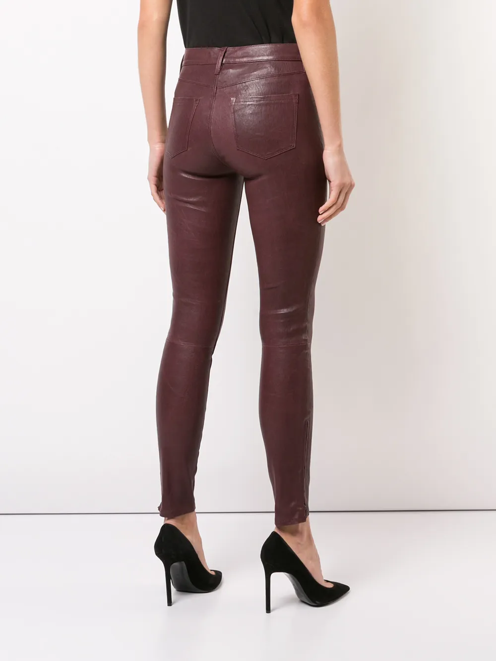 фото J brand брюки скинни с эффектом мокрой ткани
