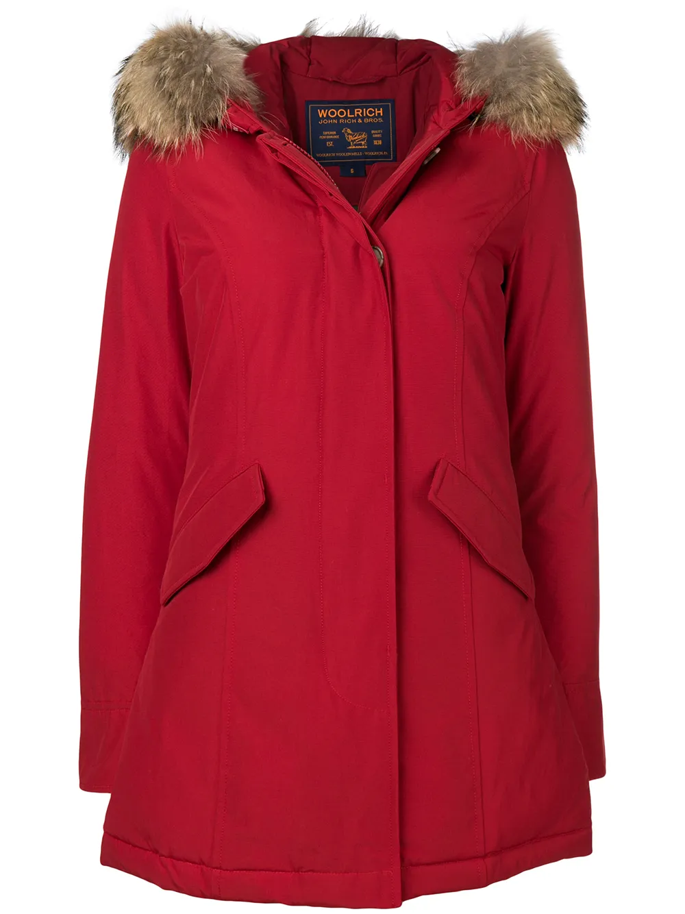 racoon fur trim hooded coat