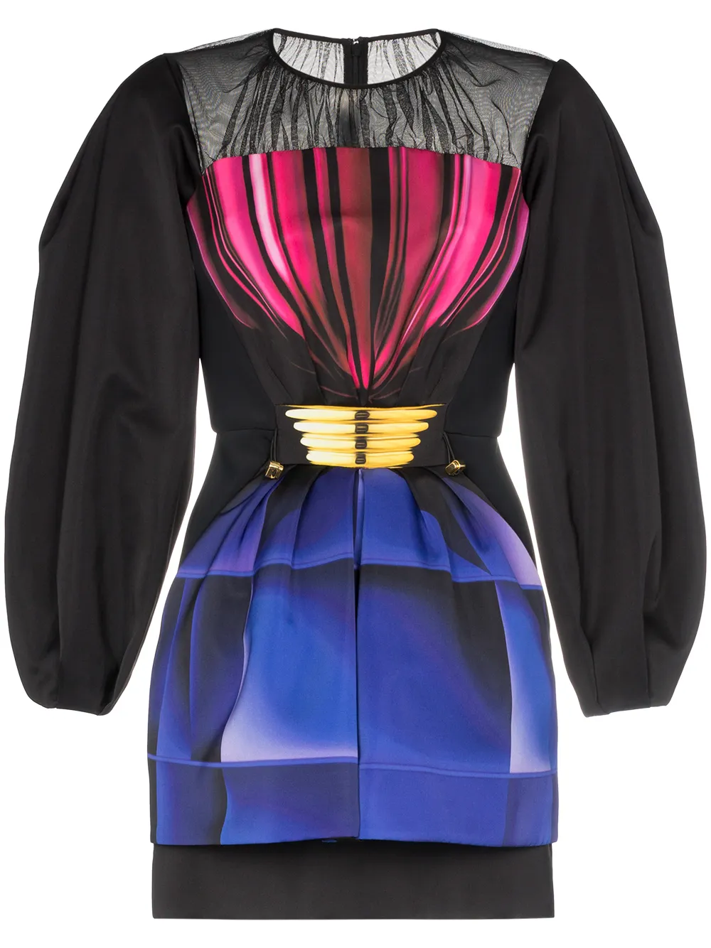 Mary Katrantzou vestido con cordón en la cintura - Negro