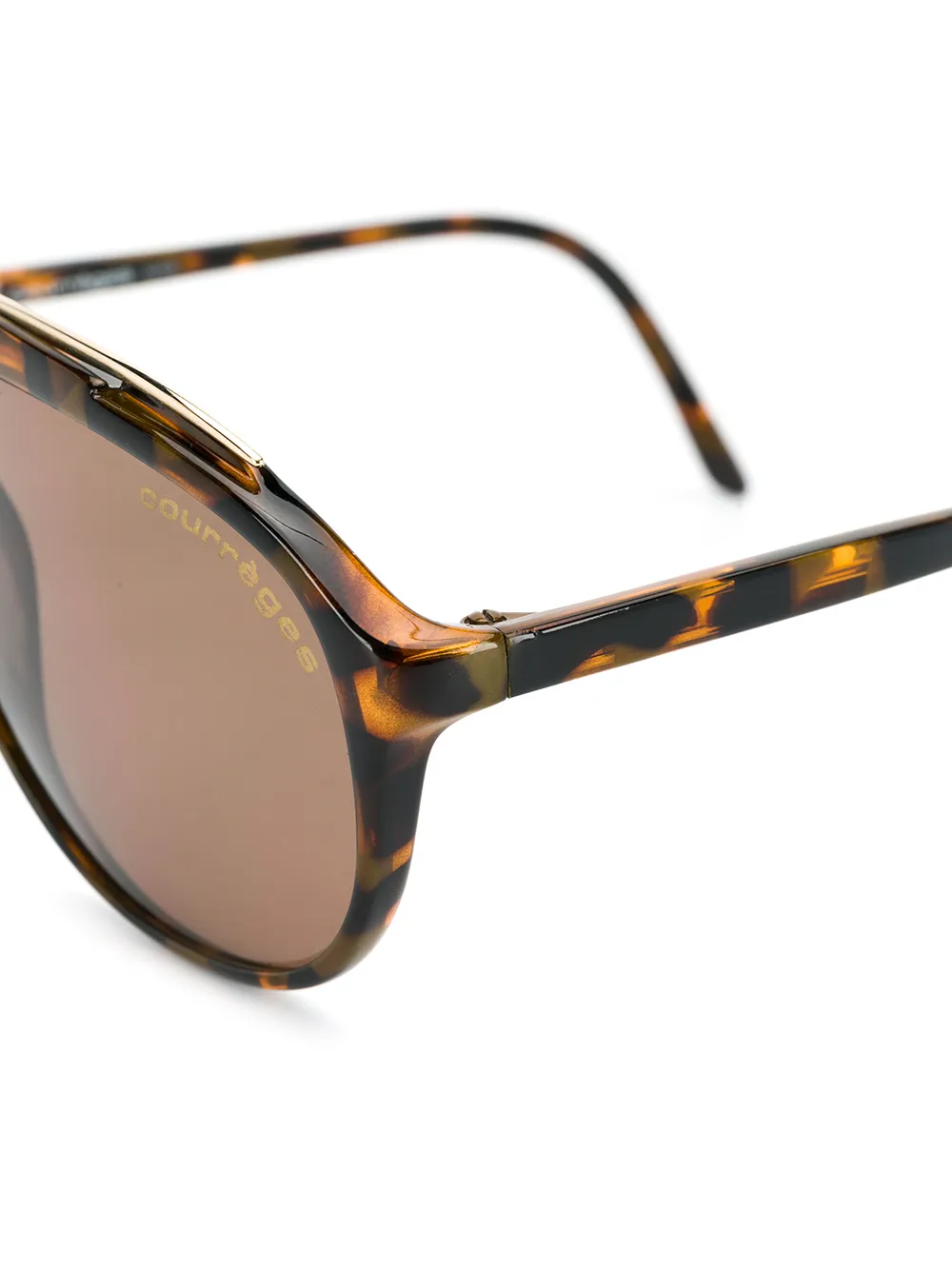 фото Courrèges pre-owned солнцезащитные очки-авиаторы черепаховой расцветки
