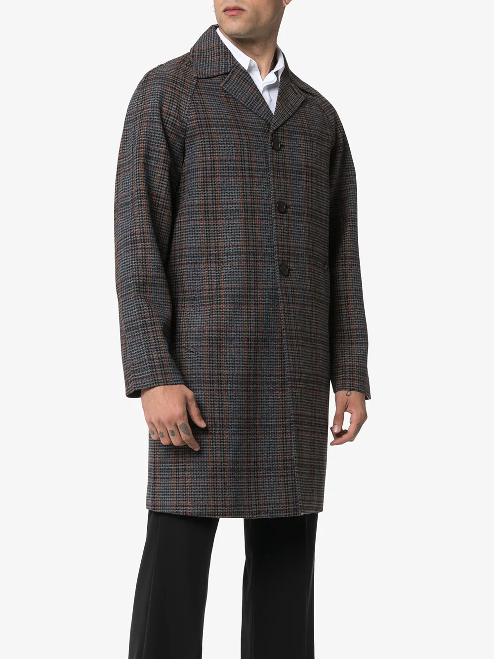 фото Prada пальто glen в клетку