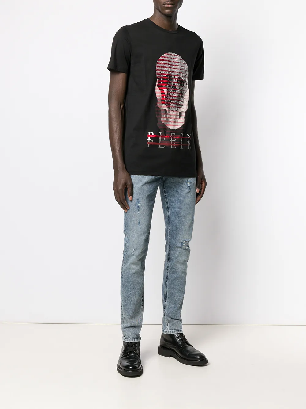 фото Philipp plein джинсы кроя слим с эффектом потертости