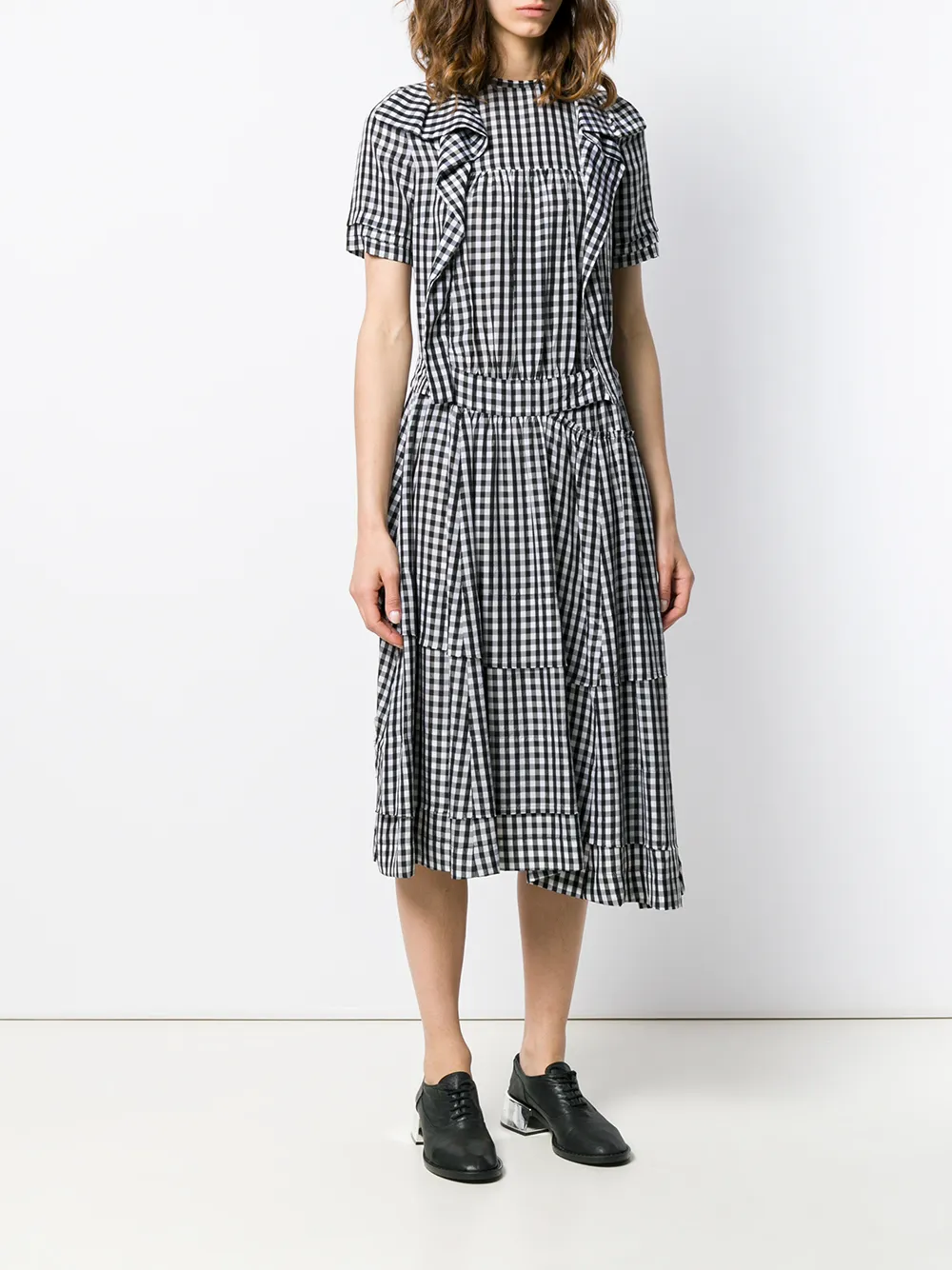 фото Comme des garçons pre-owned платье-рубашка в клетку гингем