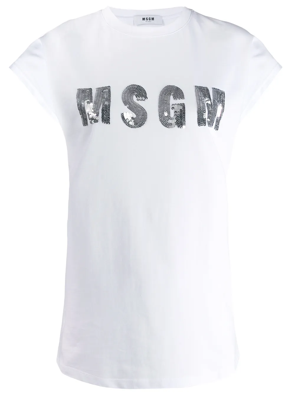 фото Msgm футболка с логотипом из пайеток