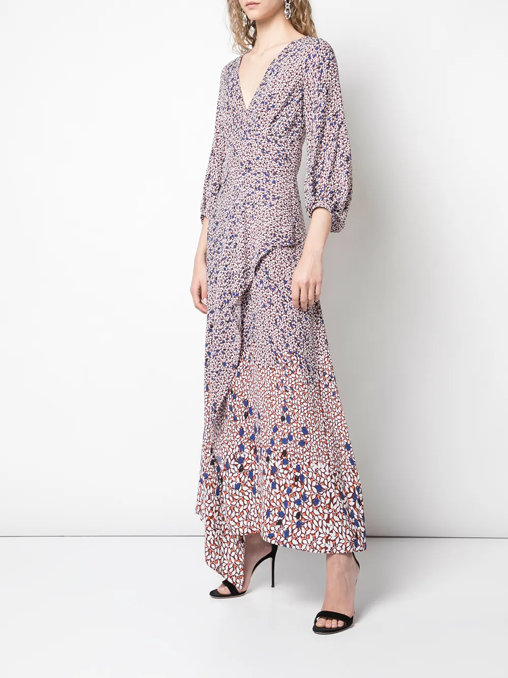 фото Yigal azrouel платье макси falling leaf с принтом