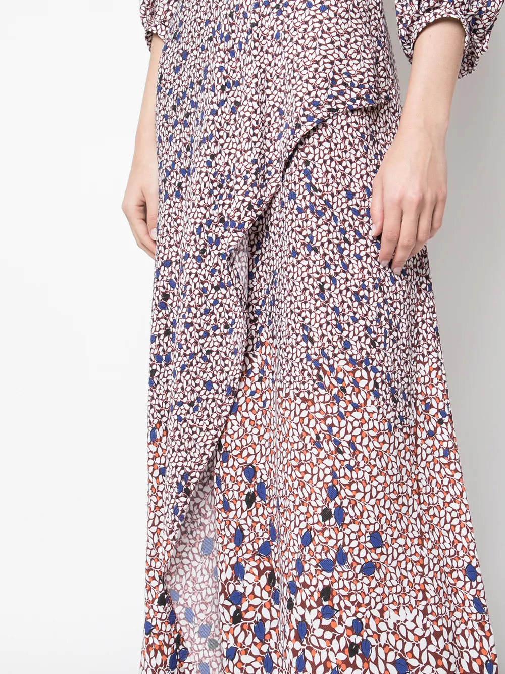 фото Yigal azrouel платье макси falling leaf с принтом