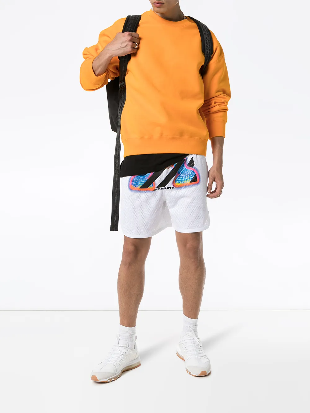 фото Off-white сетчатые шорты с термопринтом