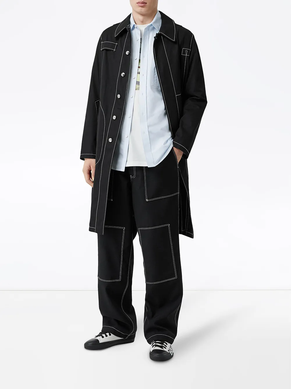 фото Burberry рубашка оксфорд с логотипом