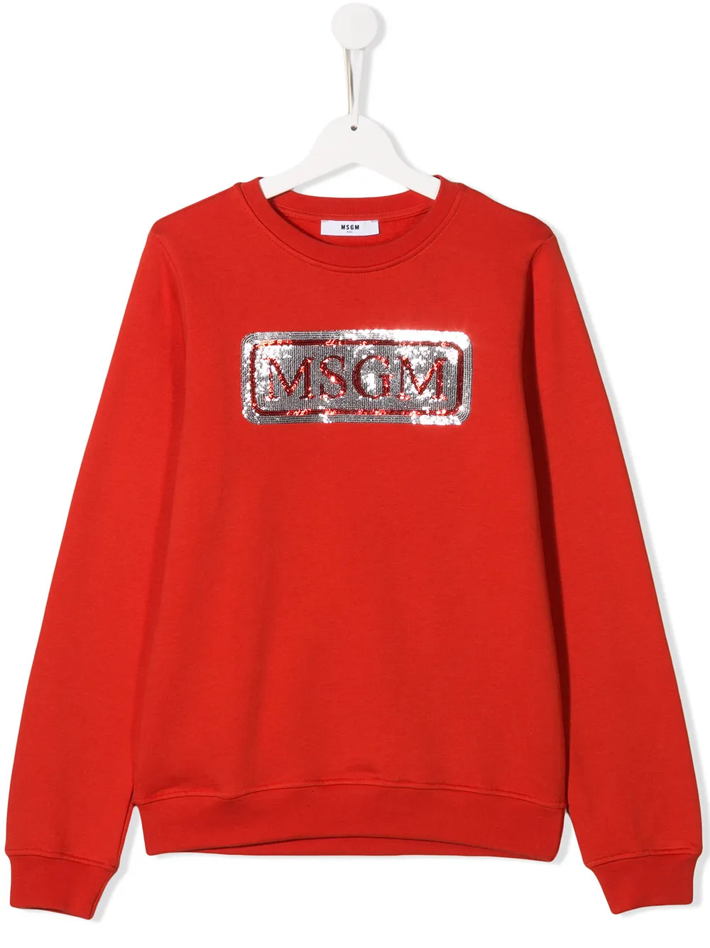 фото Msgm kids толстовка с логотипом и пайетками
