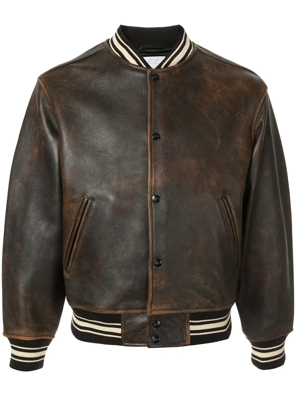 фото Supreme бомбер с эффектом потертости