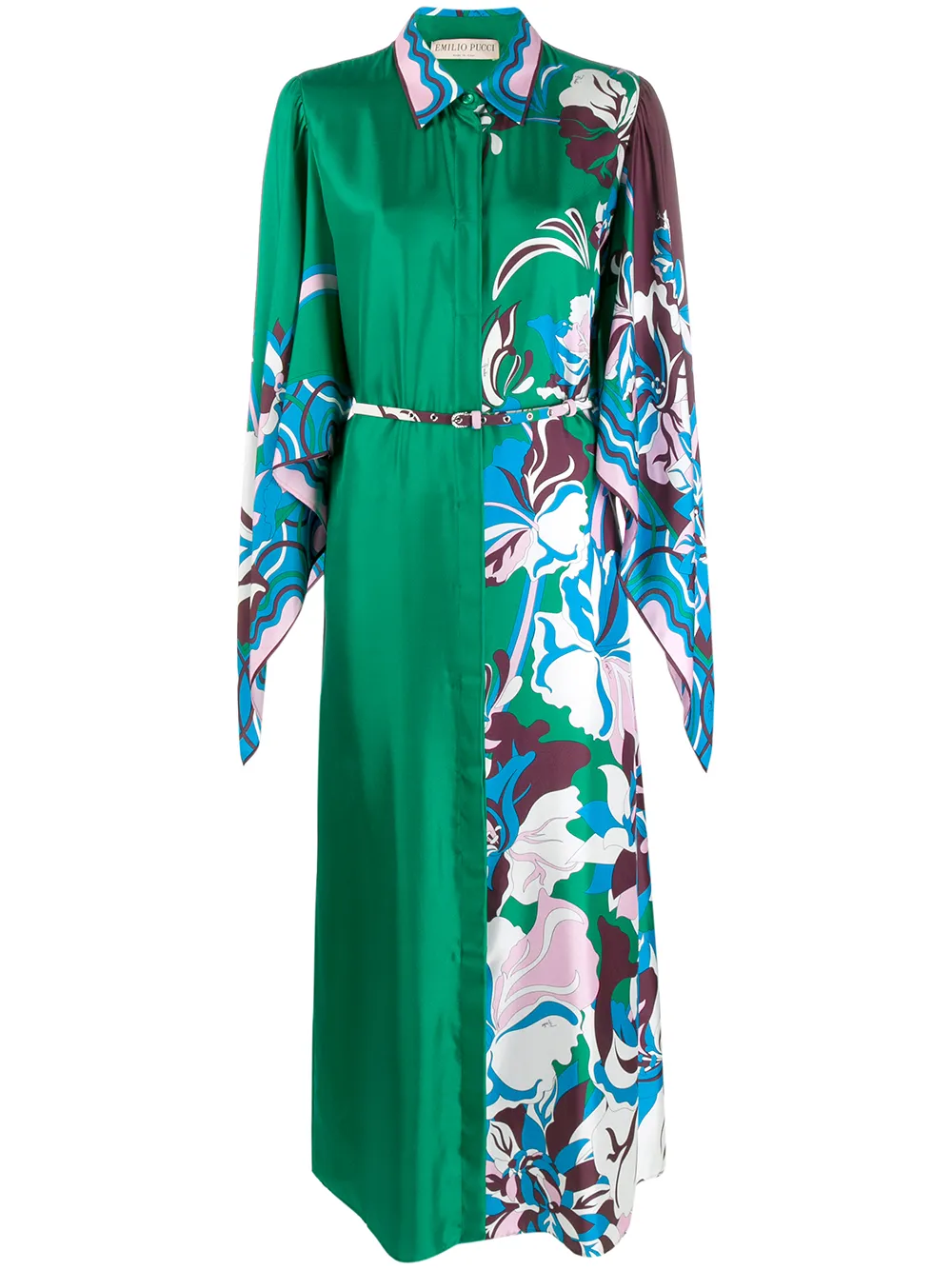 фото Emilio pucci платье-рубашка с длинными рукавами и драпировками