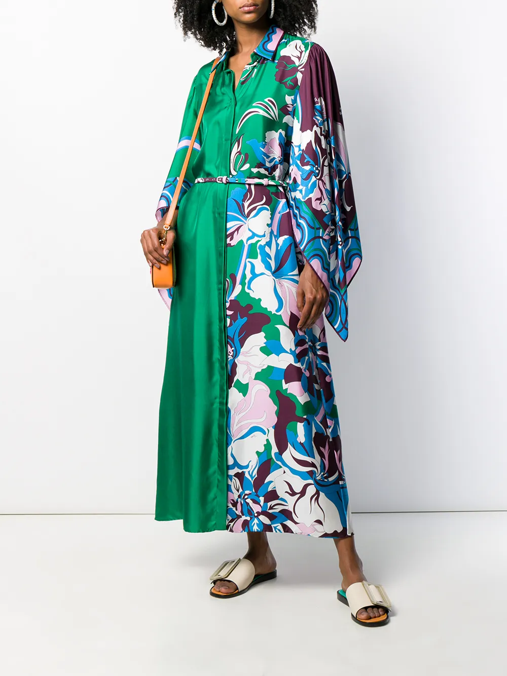 фото Emilio pucci платье-рубашка с длинными рукавами и драпировками