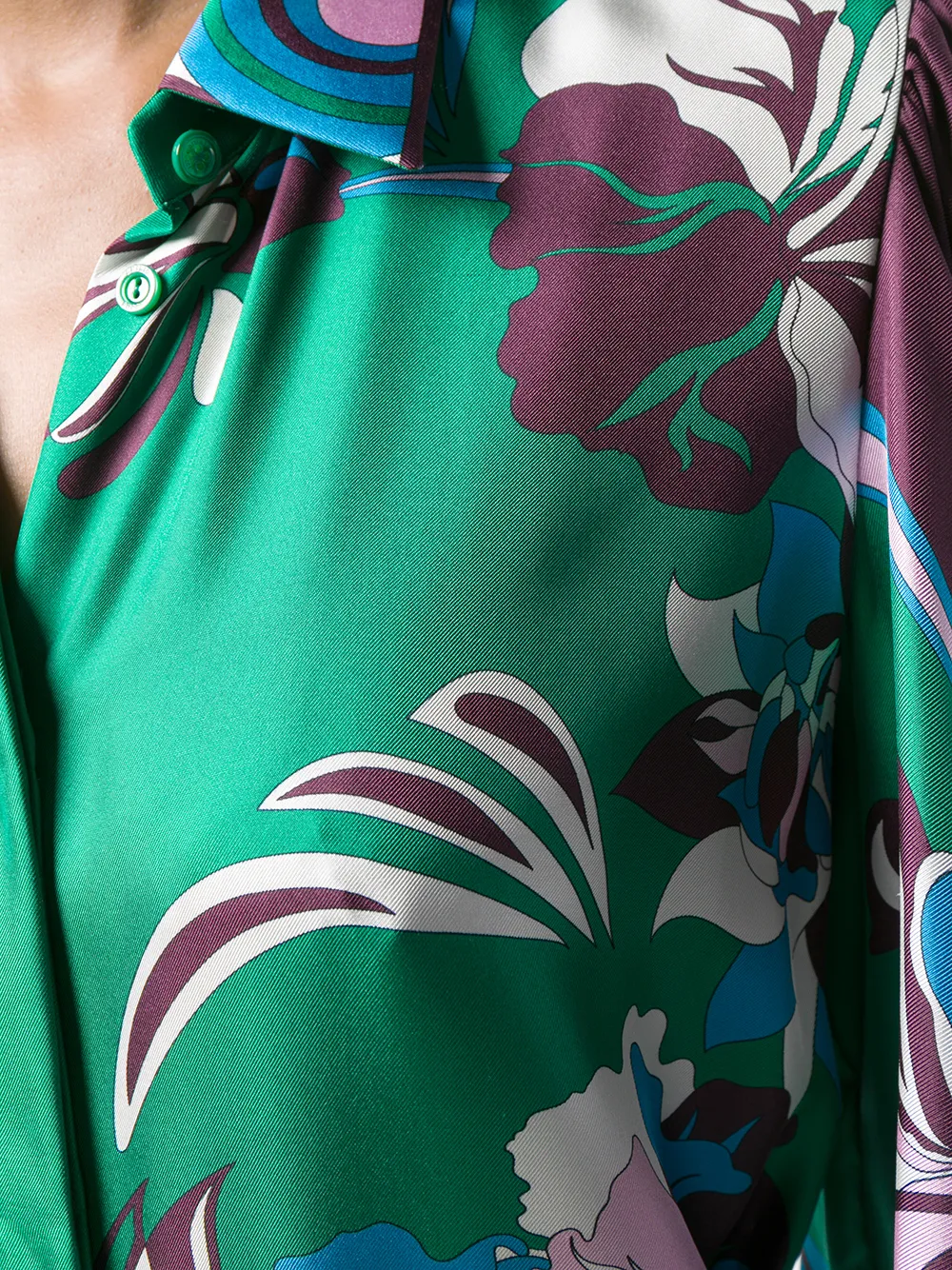 фото Emilio pucci платье-рубашка с длинными рукавами и драпировками