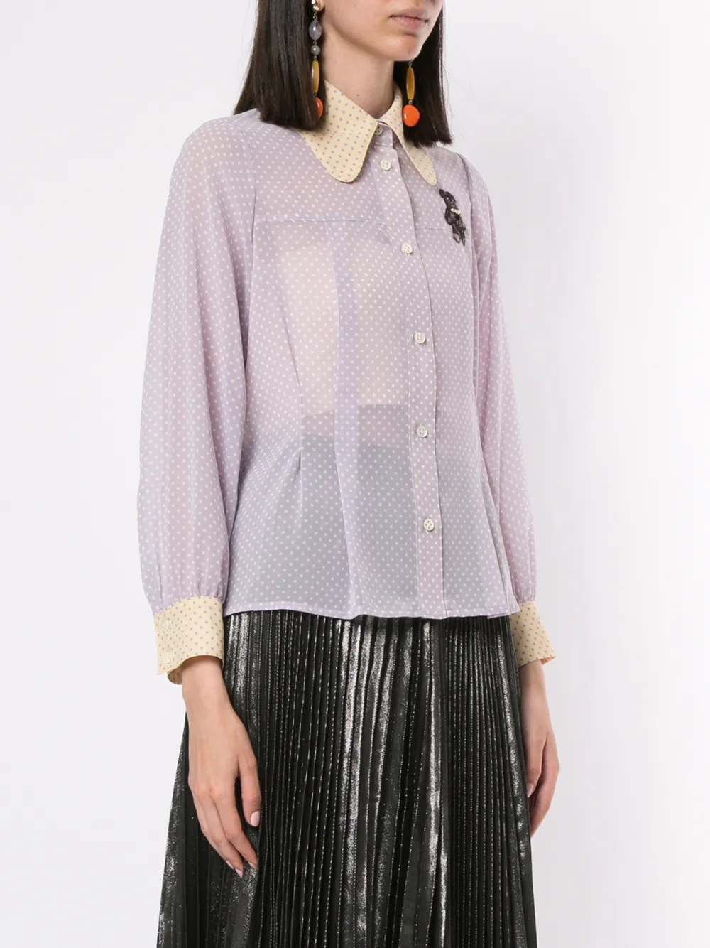 фото Tu es mon tresor прозрачная рубашка в горох