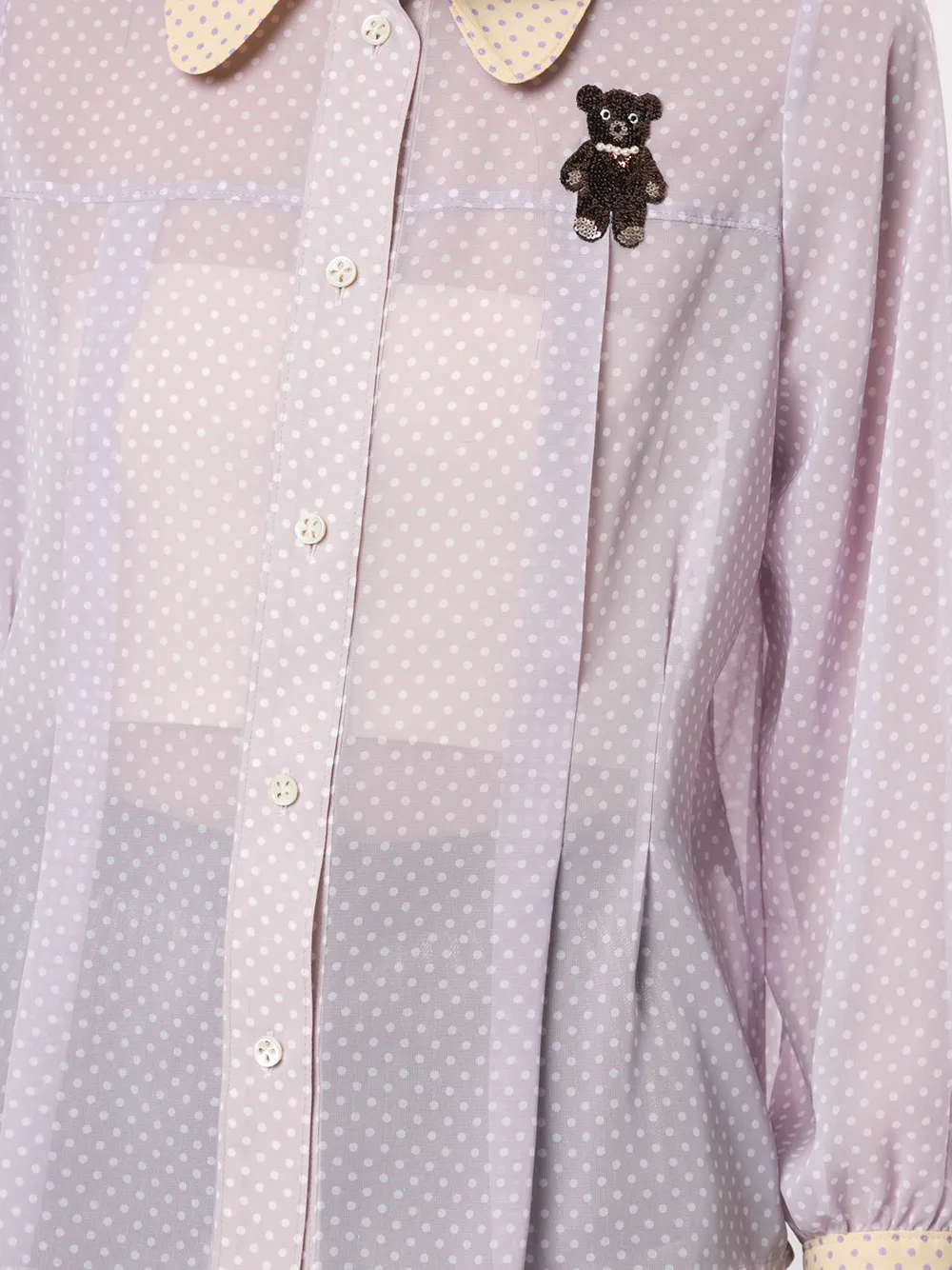 фото Tu es mon tresor прозрачная рубашка в горох