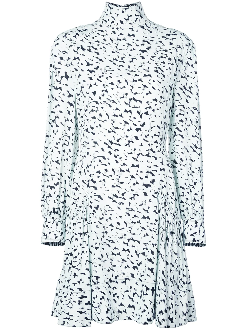 Proenza Schouler vestido corto estampado con mangas largas - Azul
