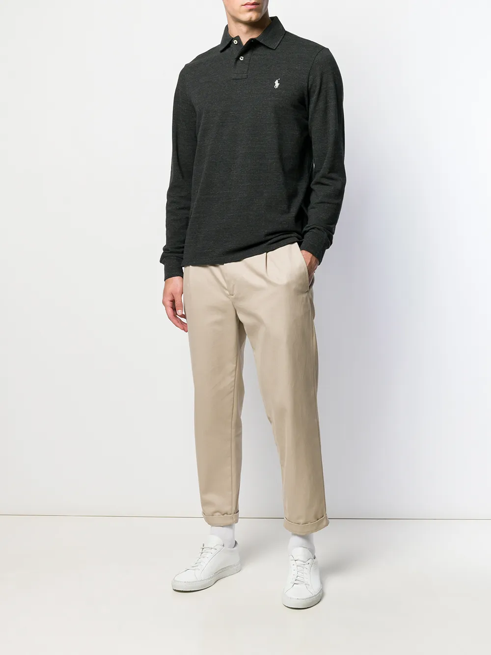 фото Polo ralph lauren рубашка-поло с длинными рукавами