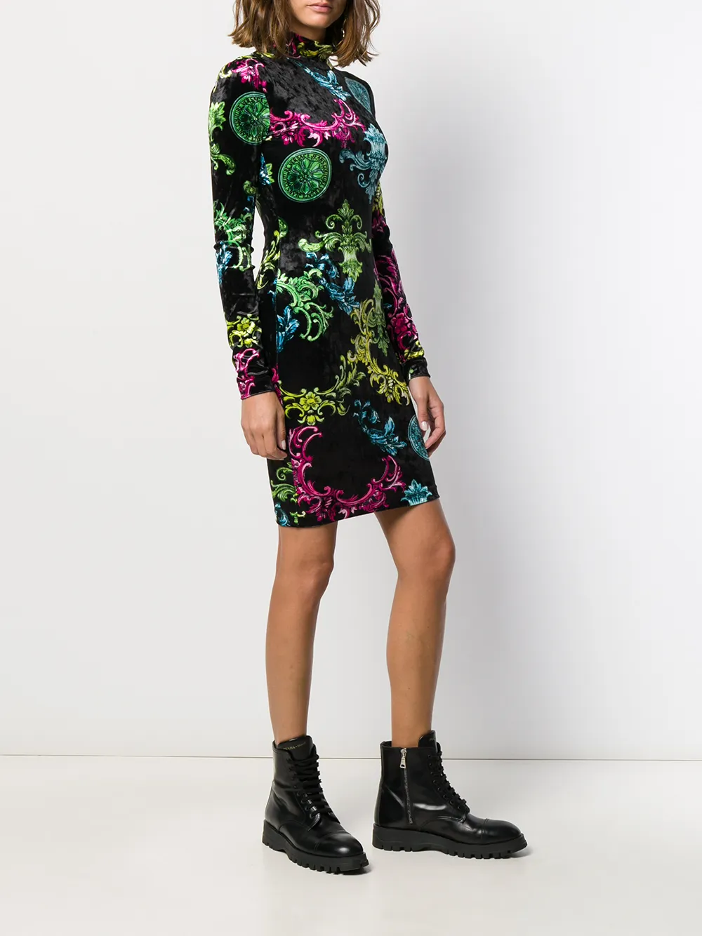 Versace Jeans Couture Minikleid Mit Barock Print Farfetch