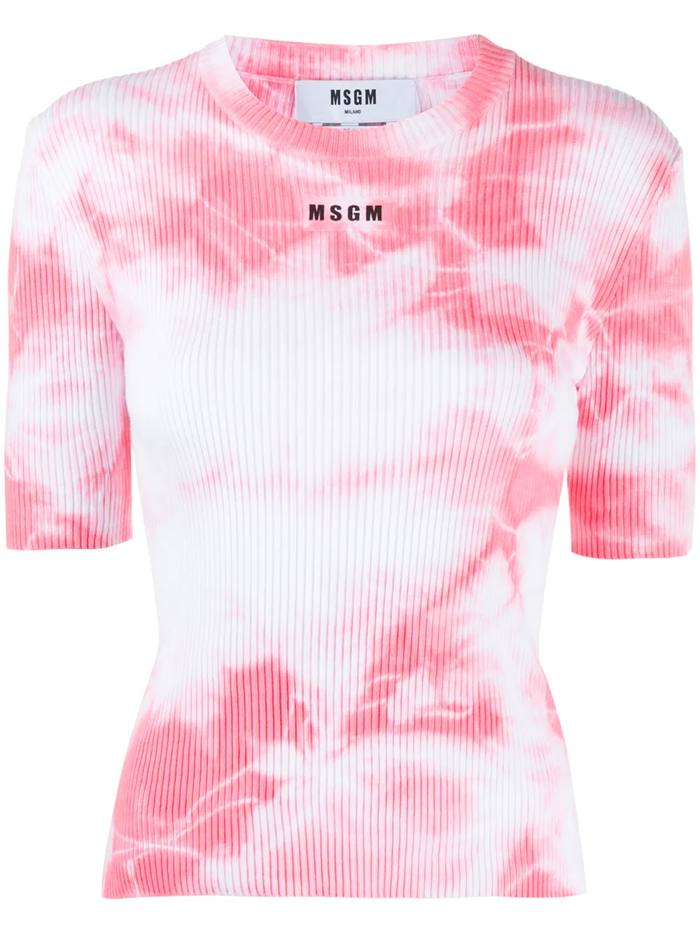 MSGM playera con estampado tie-dye - Blanco