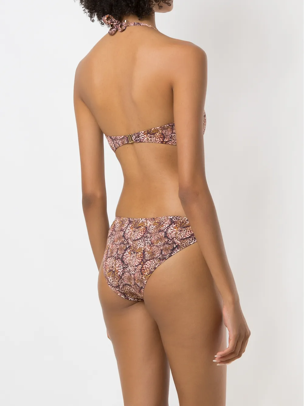 Isolda Pipa De Lycra Borakay Printed Bikini Set Brown Farfetch