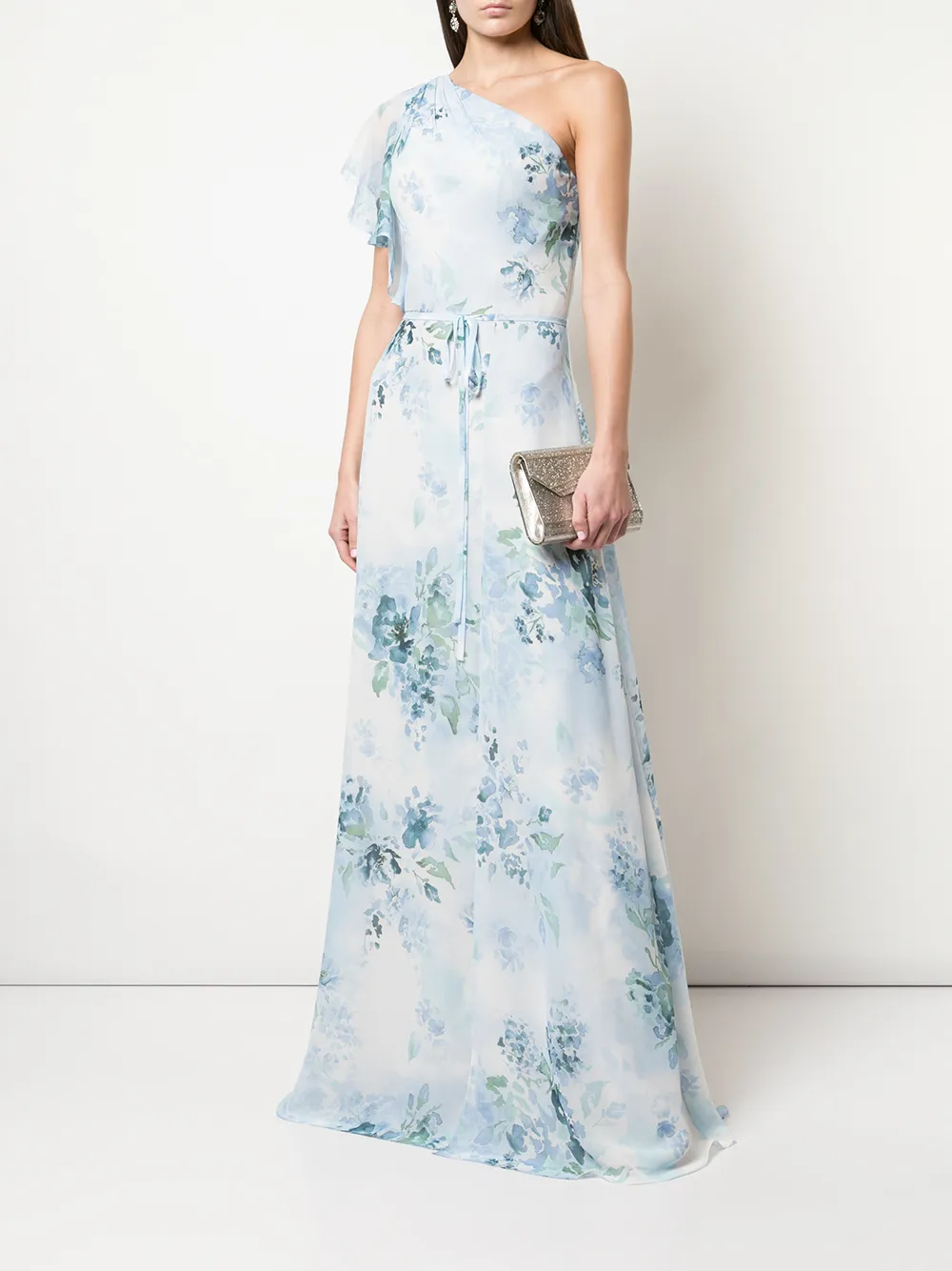 фото Marchesa notte bridesmaids платье на одно плечо с цветочным принтом