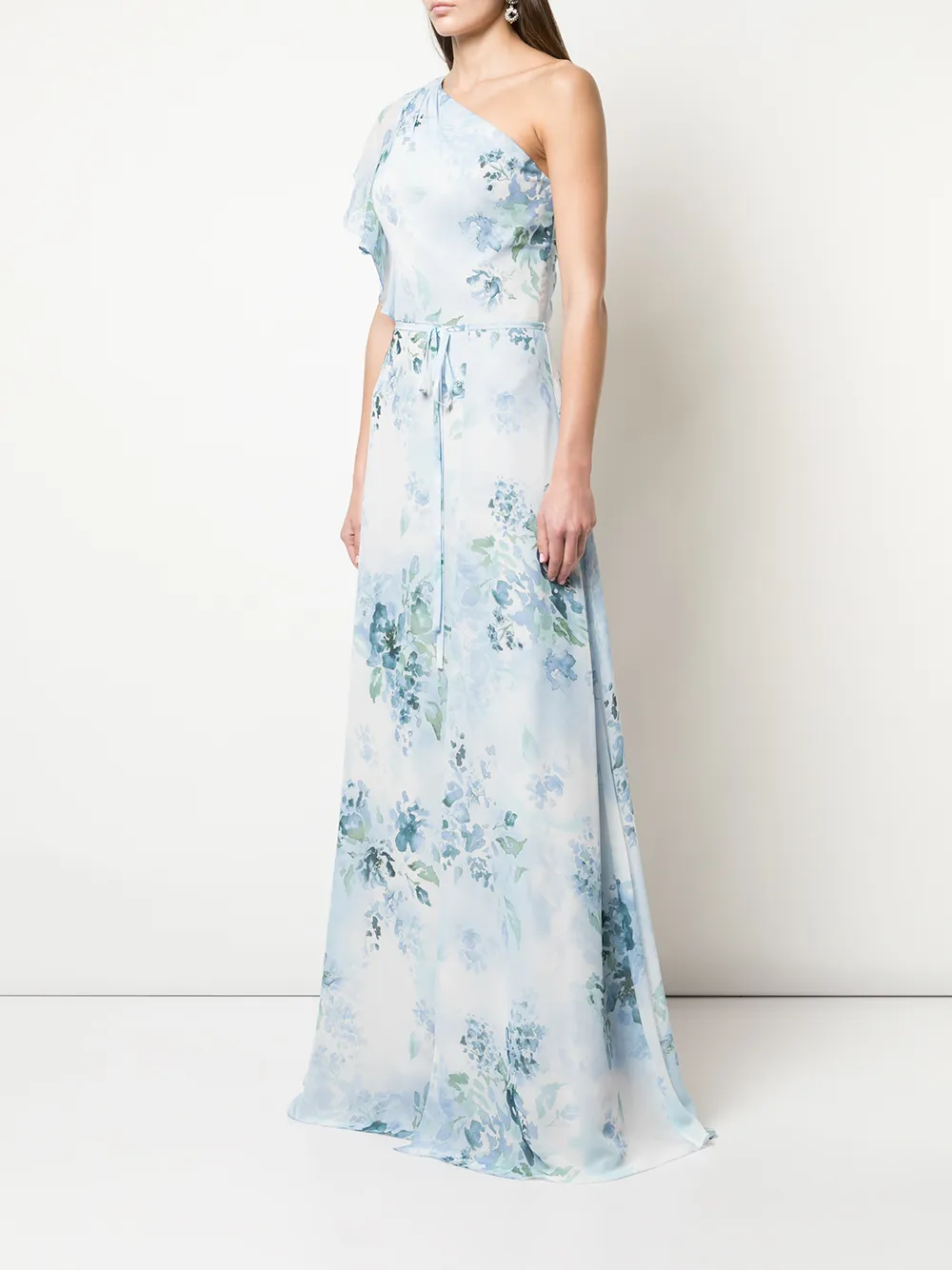 фото Marchesa notte bridesmaids платье на одно плечо с цветочным принтом